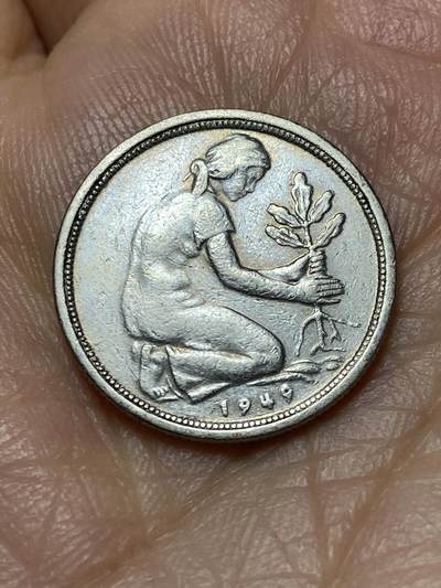 2026年第十九场(总第一百八十八场）外国好品散币场(免佣金) - 德国🇩🇪1949年50芬尼(第一版，J标汉堡造)