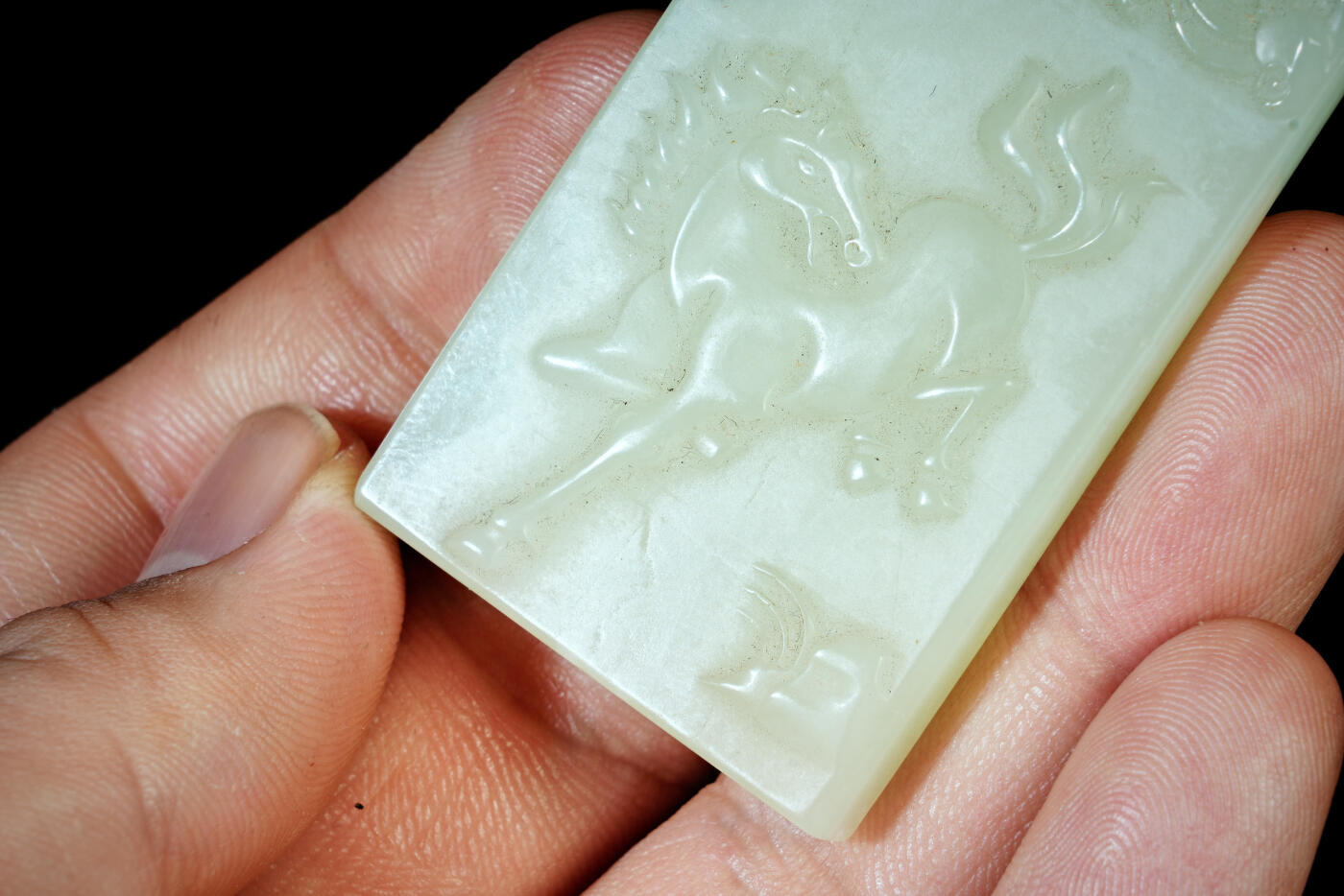 上海都达杂项专场十九（全场包邮） 和田玉籽料精雕《马到成功》挂件90-17