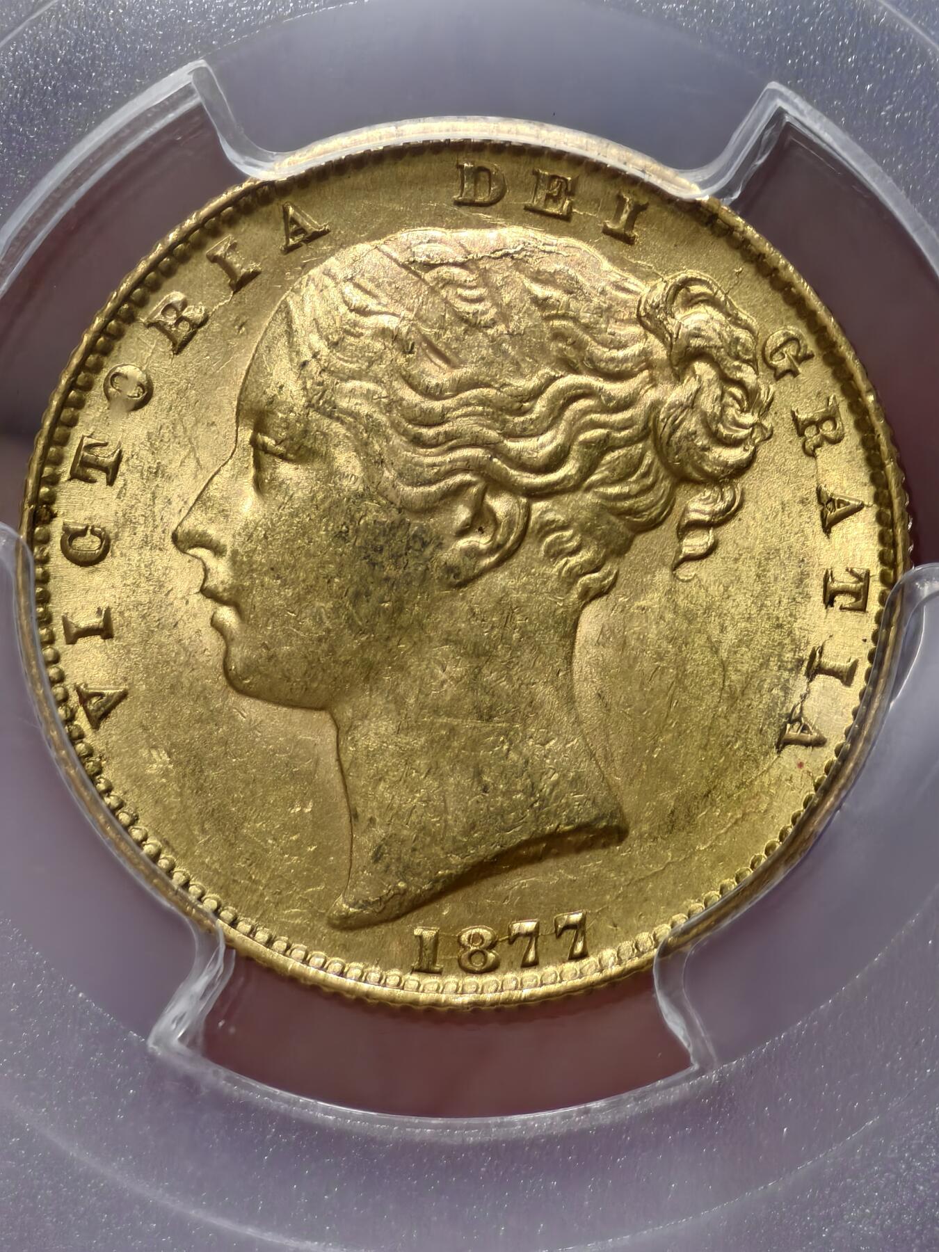 PCGS-MS62英属澳大利亚维多利亚青年版盾徽索维林金币