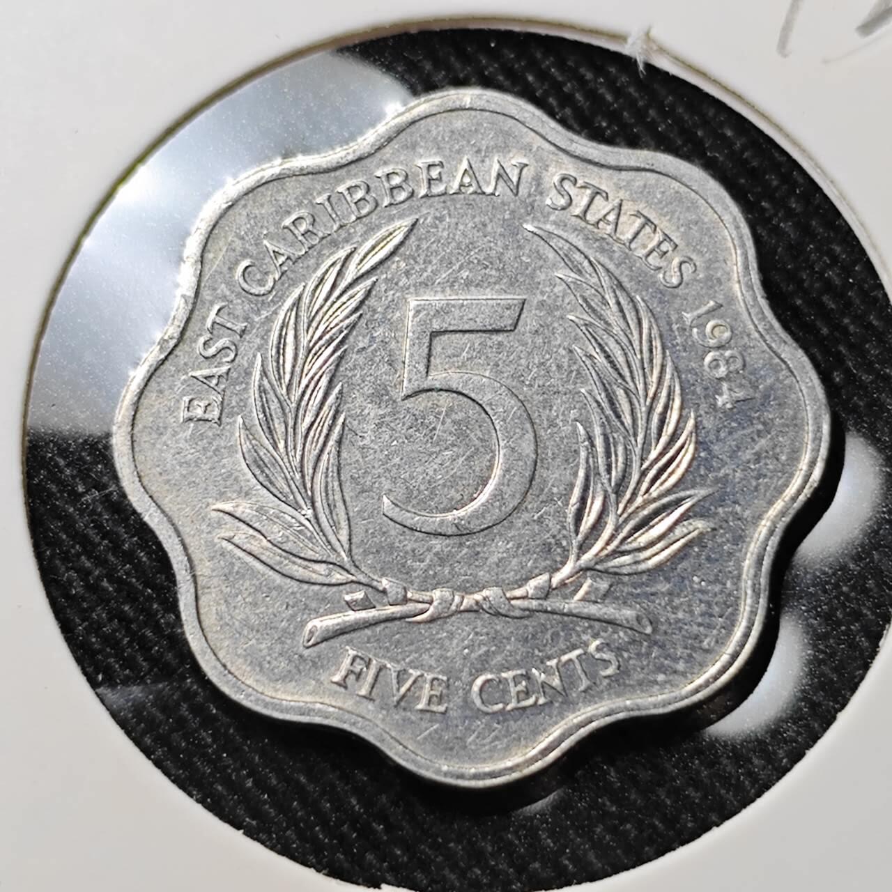 KK钱币收藏小铺  第392期  2月预留时间 周末发货  英属加勒比5分