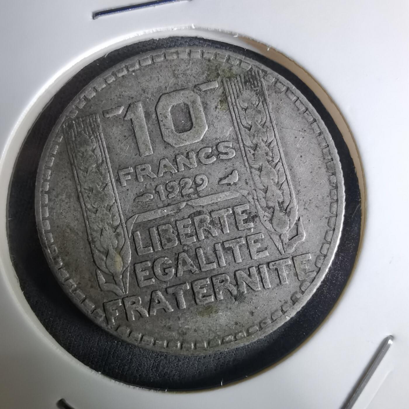 沼泽如烟--第984场 法国1929年10法郎银币10克0.68银