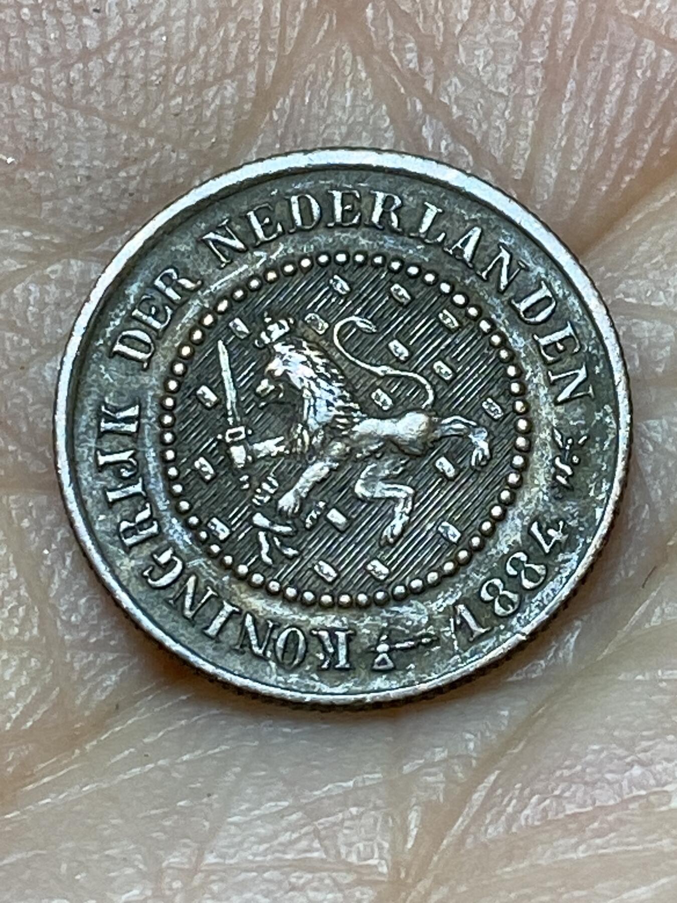 2026年第十九场(总第一百八十八场）外国好品散币场(免佣金) 少见好品–荷兰🇳🇱1884年1/2分(威廉三世时期，Broadaxe–宽刃斧标)