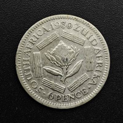 【淘币小摊】实时拍第八百六十三拍   小银币散币场   年前最后一周 之前的预留小年前全部发出 请更换最新收货地址  - 南非1930年乔治五世6便士银币