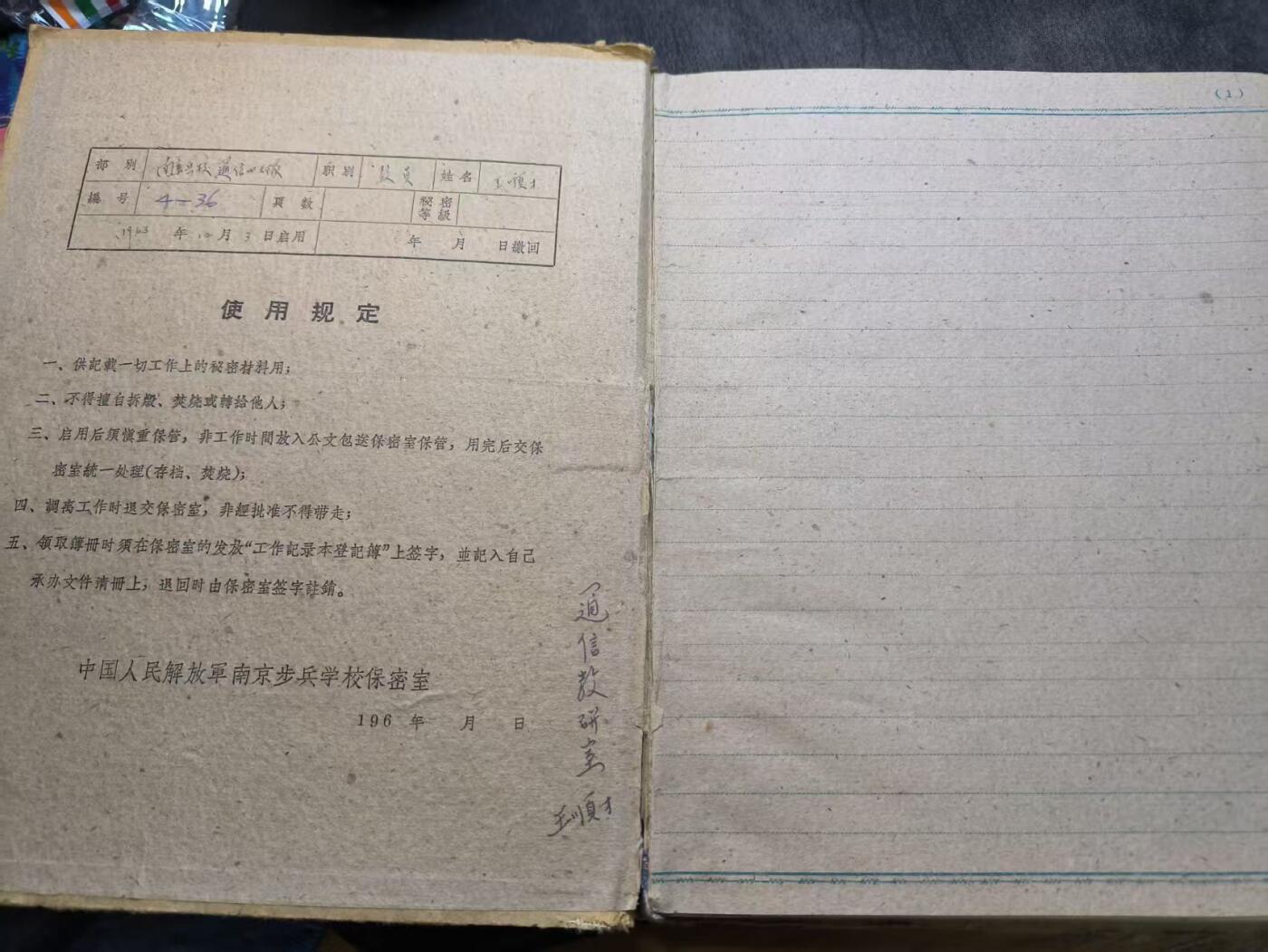 （店主清仓 大量自藏 制服徽章盛宴）罗岚⭐爱藏⭐甄选专拍第五场-分享拍场赚佣（实体经营） su-M55时期南京步兵学校（PLA总高级步兵学校）工作手册--原主系通信系教员王顺才