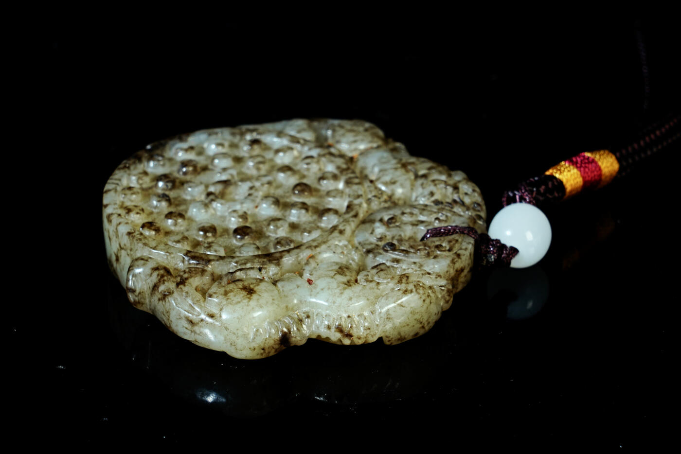 上海都达杂项专场十九（全场包邮） 和田古玉双龙护主挂件90-25