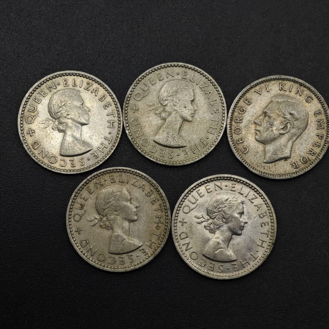 【淘币小摊】实时拍第八百六十三拍   小银币散币场   年前最后一周 之前的预留小年前全部发出 请更换最新收货地址  新西兰6便士镍币5枚