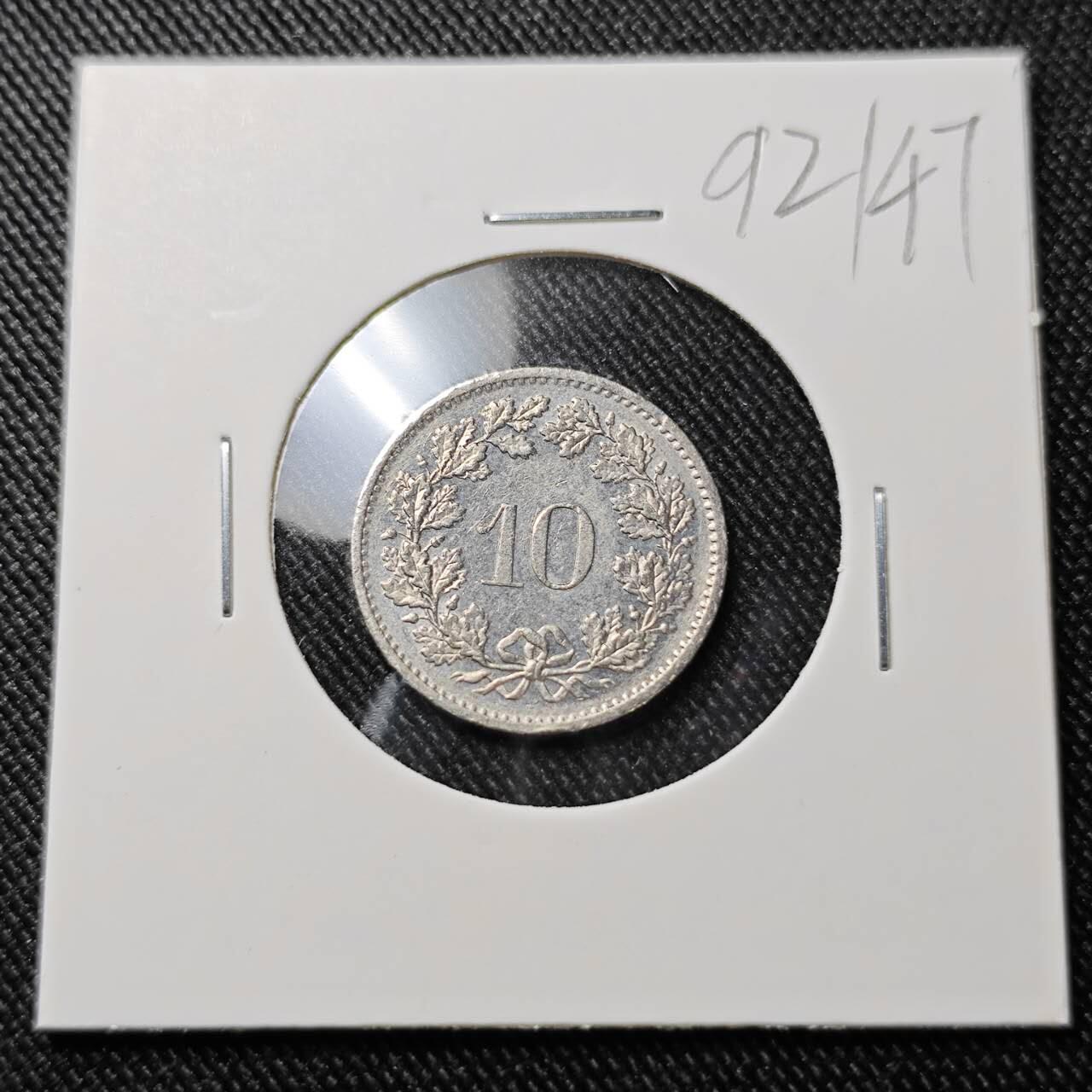 KK钱币收藏小铺  第392期  2月预留时间 周末发货  瑞士10分