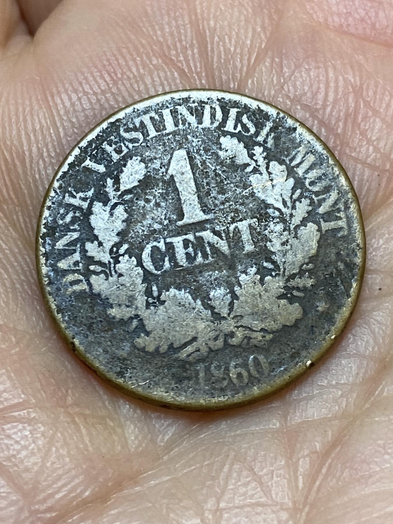 2026年第十九场(总第一百八十八场）外国好品散币场(免佣金) 稀少品种–丹属西印度群岛1860年1分(弗雷德里克七世时期，o版德国汉堡阿尔托纳区造，关门年仅发行2年)