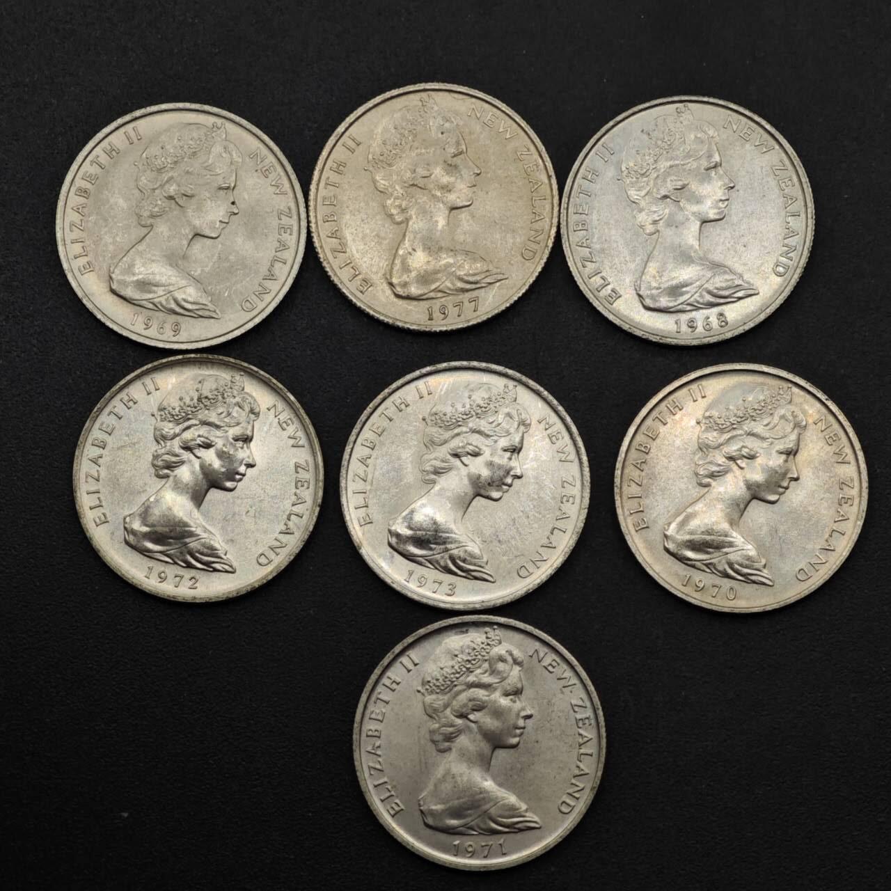 【淘币小摊】实时拍第八百六十三拍   小银币散币场   年前最后一周 之前的预留小年前全部发出 请更换最新收货地址  新西兰5分镍币7枚