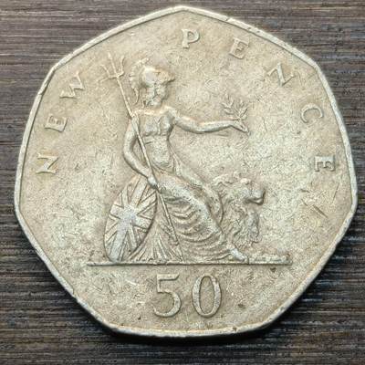 【本场4.12号发货】★第145★散币专场 不寄存，30包邮。不满30元，支付5元运费。《接受代拍 代送NGC评级》 - 9【无寄存】英国 1980年 50便士 伊丽莎白女王