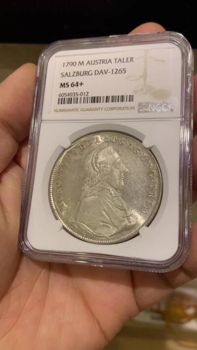 《竞宝斋》第464场 周日，周一，周二，3场连拍 （全场包邮）欢迎送拍 唯一冠军分 NGC MA64+ 1790 萨尔茨堡亲王大主教 泰勒大银币 绝美状态历经200多年犹如初铸 全甚打PL底板 入手便是所有