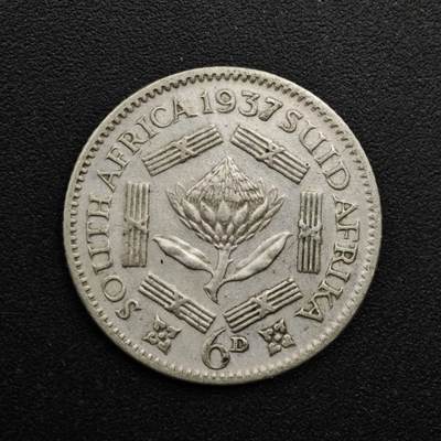 【淘币小摊】实时拍第八百六十三拍   小银币散币场   年前最后一周 之前的预留小年前全部发出 请更换最新收货地址  - 南非1937年乔治六世6便士银币