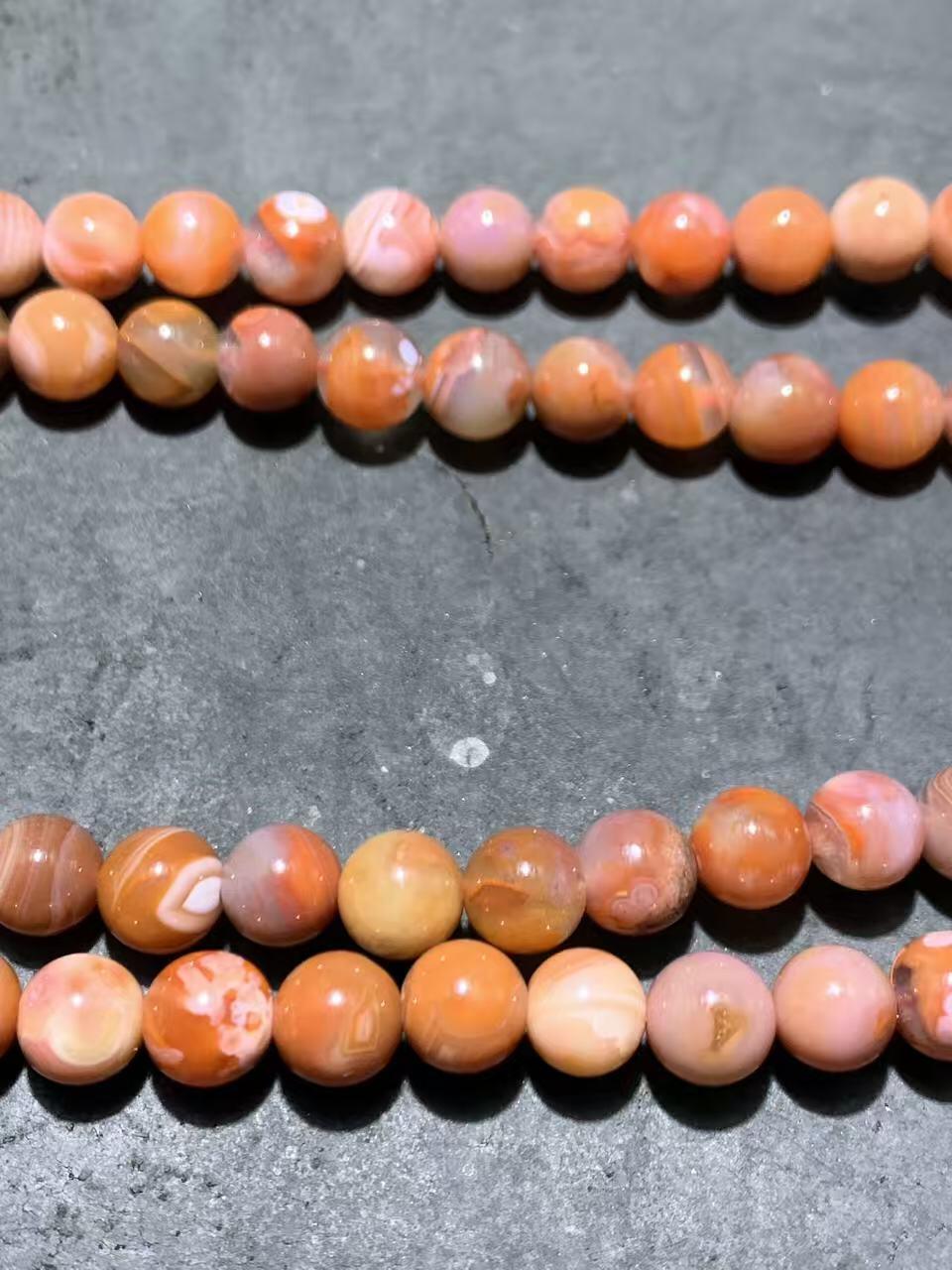 川料南红玛瑙柿子红冰飘108手串一条，