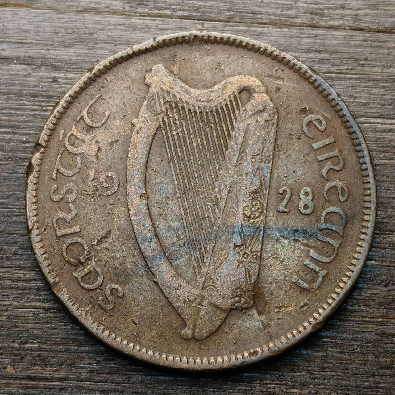 【本场4.12号发货】★第145★散币专场 不寄存，30包邮。不满30元，支付5元运费。《接受代拍 代送NGC评级》 66【无寄存】爱尔兰 1928年 1便士 母鸡和小鸡 青铜币