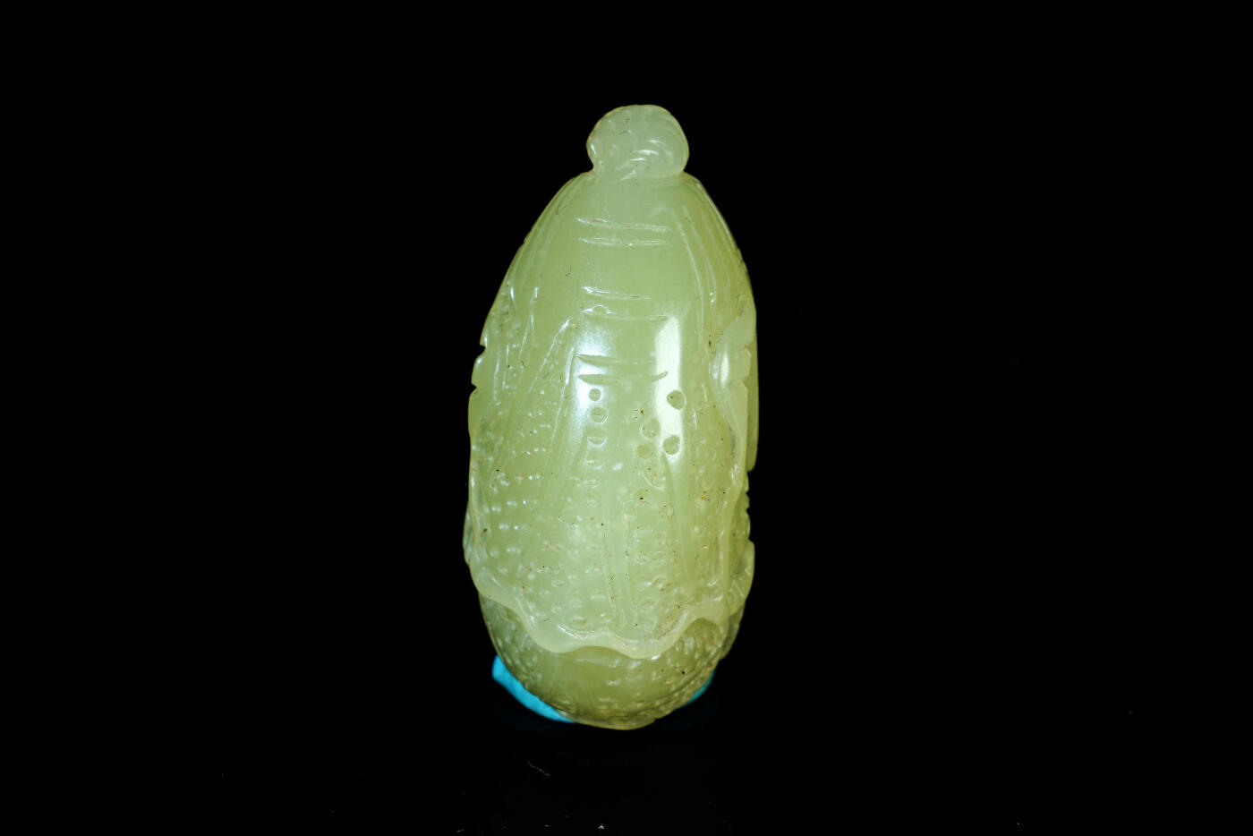 上海都达杂项专场十九（全场包邮） 和田玉湖水绿精雕《百财》挂件