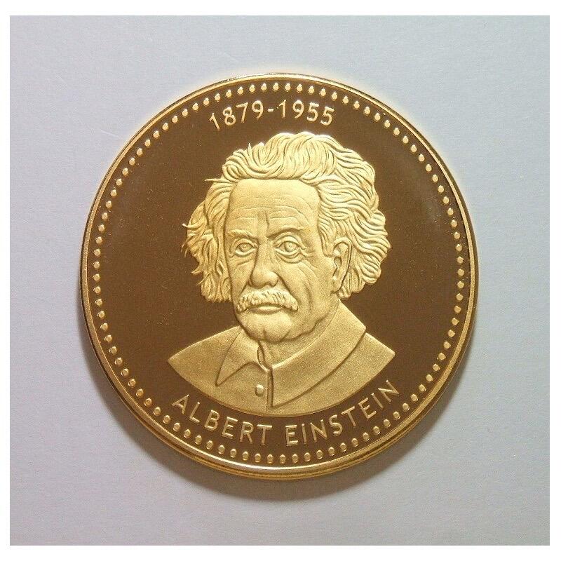 德国科学家泰斗爱因斯坦 高浮雕精制大镀金章 40MM