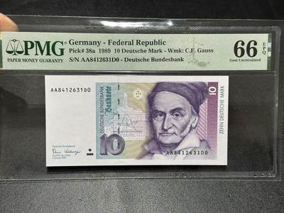 《外钞收藏家》第六百零八期（精选场）（本平台长期征集拍品、欢迎藏友们联系合作） - 1989年德国末版10马克 AA冠 PMG66