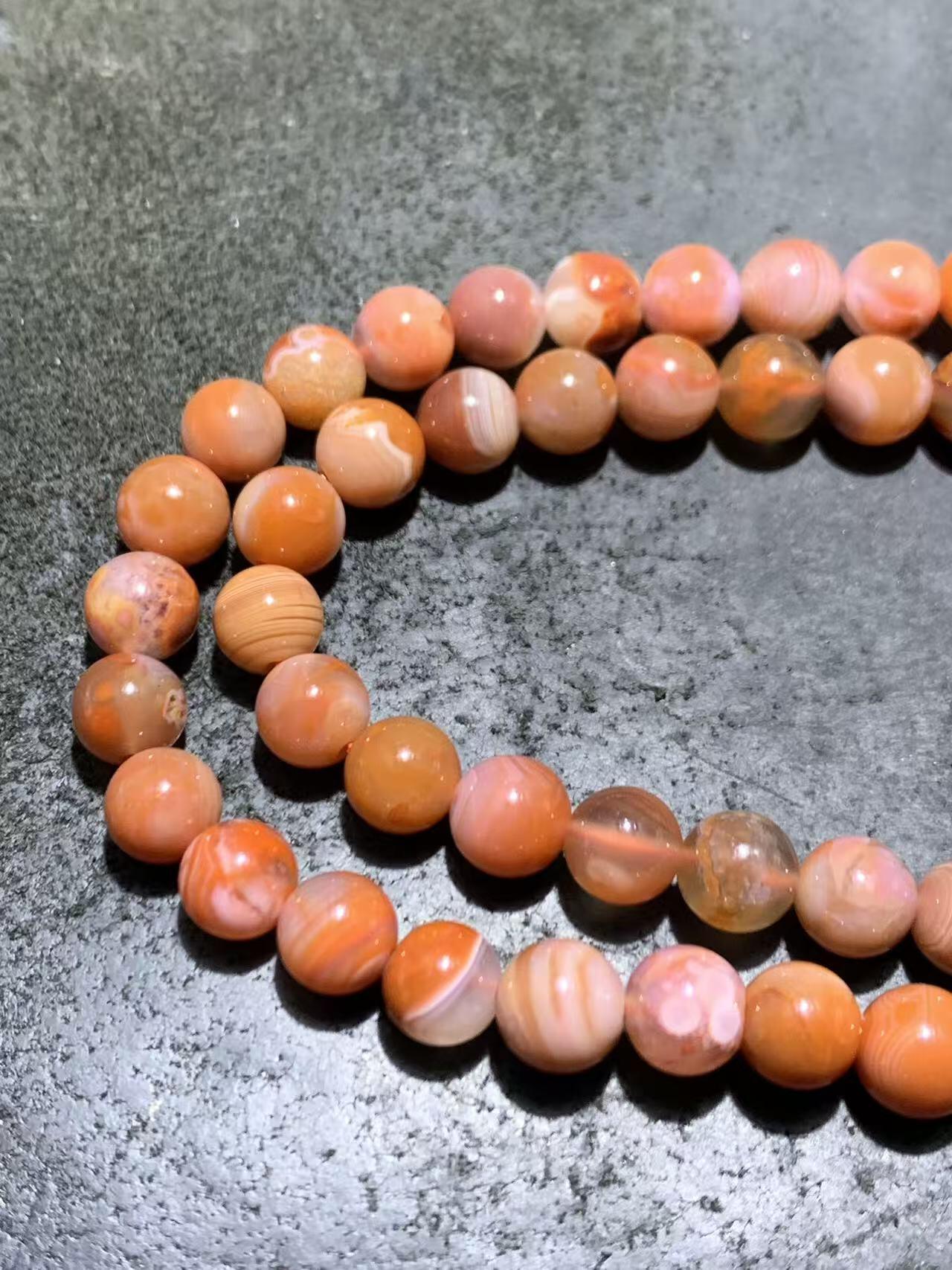 川料南红玛瑙柿子红冰飘108手串一条，