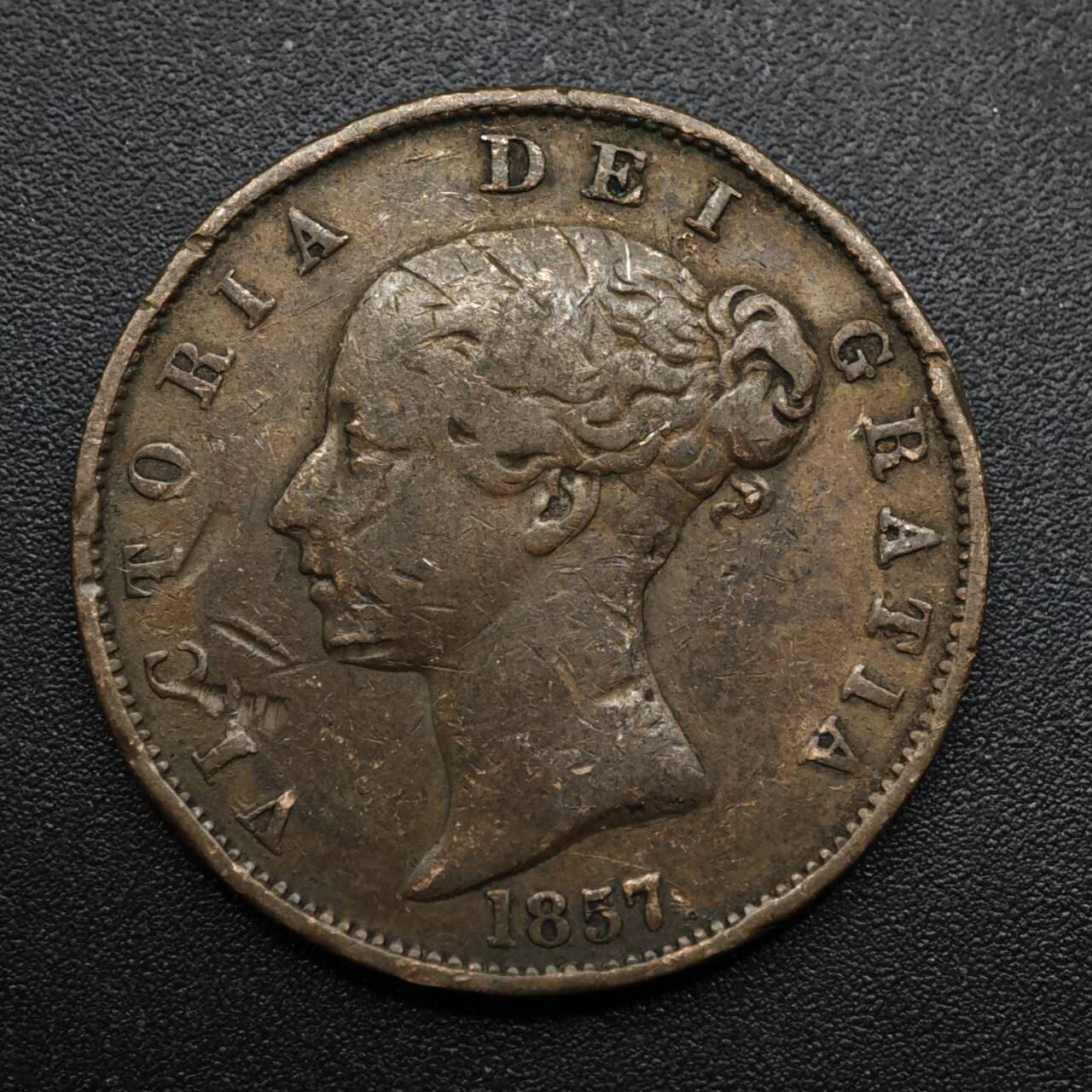 【淘币小摊】实时拍第八百六十三拍   小银币散币场   年前最后一周 之前的预留小年前全部发出 请更换最新收货地址  英国1857年维多利亚半便士铜币