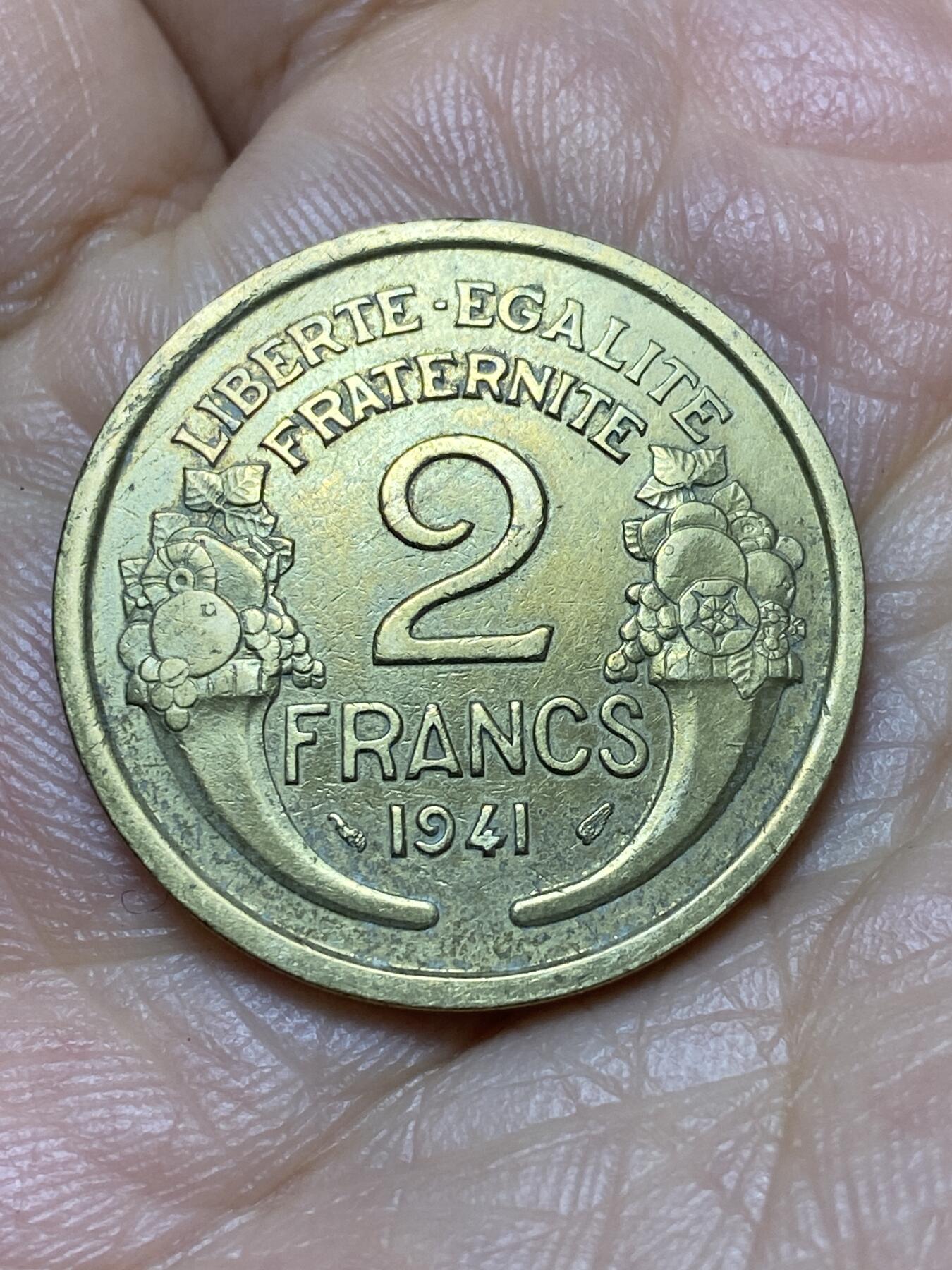 2026年第十九场(总第一百八十八场）外国好品散币场(免佣金) 法兰西第三共和国1941年2法郎(关门年)