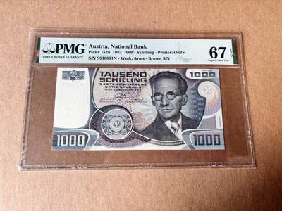【Blue Auction】世界纸币精拍第782期——18级TOP拍卖/信誉/品质/专业/高效💫 - 【无47】奥地利 1983年1000先令 PMG67EPQ 薛定谔