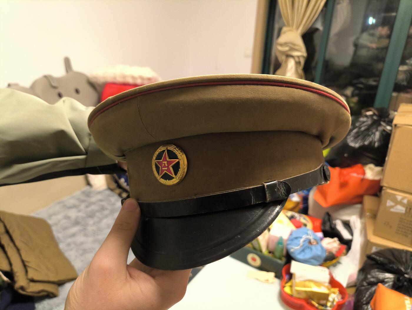 （店主清仓 大量自藏 制服徽章盛宴）罗岚⭐爱藏⭐甄选专拍第五场-分享拍场赚佣（实体经营） su-M55式陆早期斜纹尉官大檐帽 二号58头围 带全品帽徽