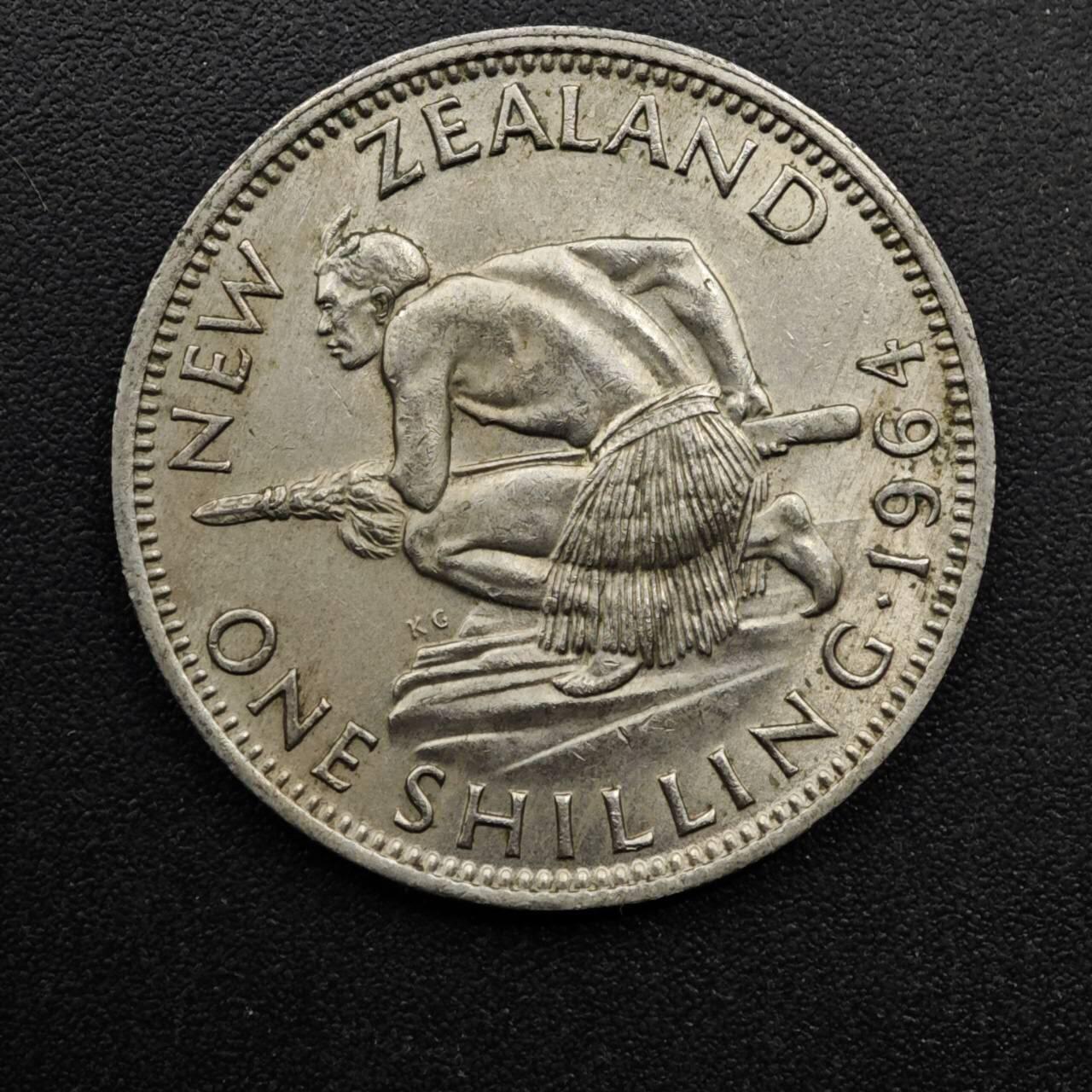 【淘币小摊】实时拍第八百六十三拍   小银币散币场   年前最后一周 之前的预留小年前全部发出 请更换最新收货地址  新西兰1964年伊丽莎白二世一先令镍币