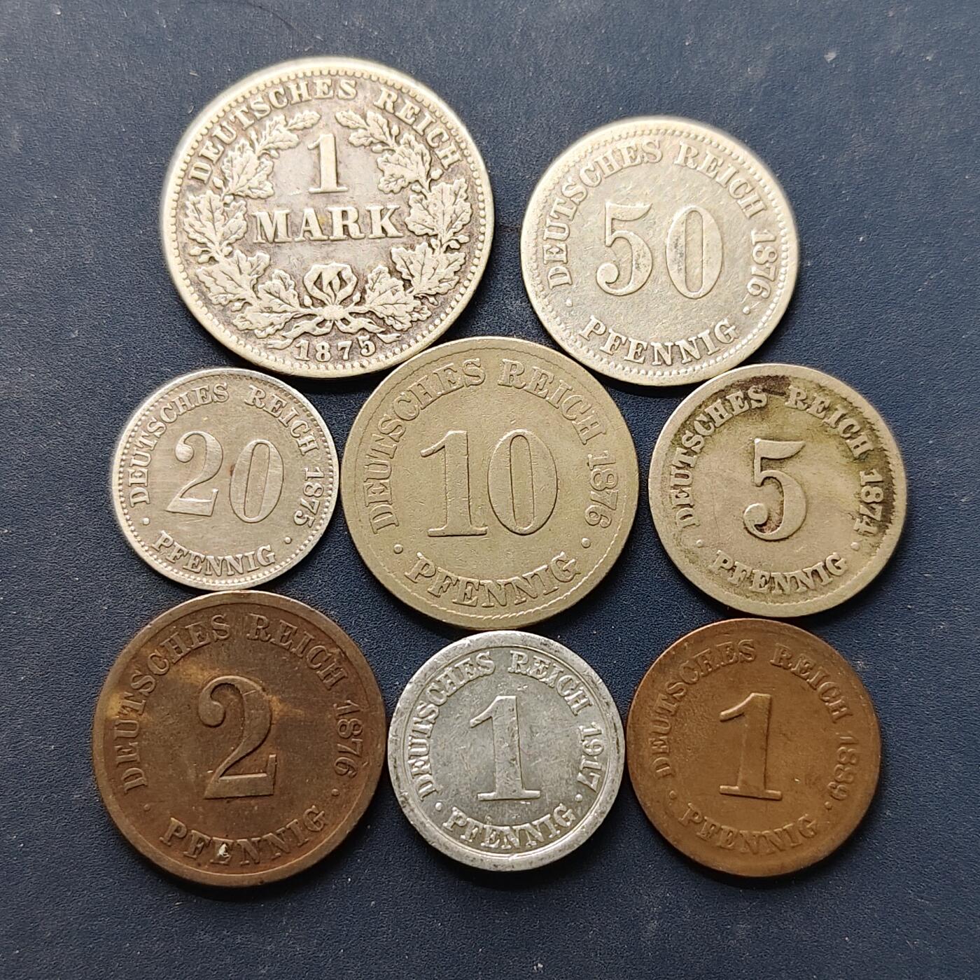 【全场包邮】纯粹捡漏拍500场-持续更新中 德国第二帝国各年份短翅鹰8枚套币