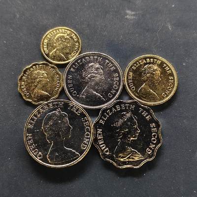 【全场包邮】纯粹捡漏拍500场-持续更新中 - 香港1976-1981年花冠女王版6枚套币