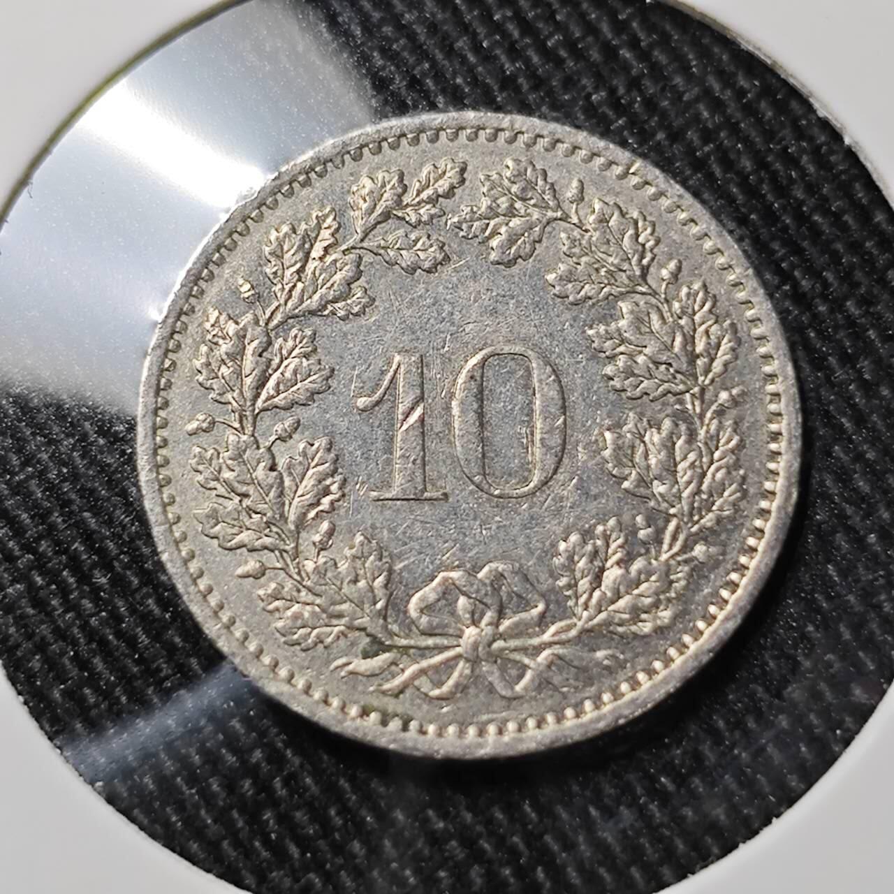 KK钱币收藏小铺  第392期  2月预留时间 周末发货  瑞士10分