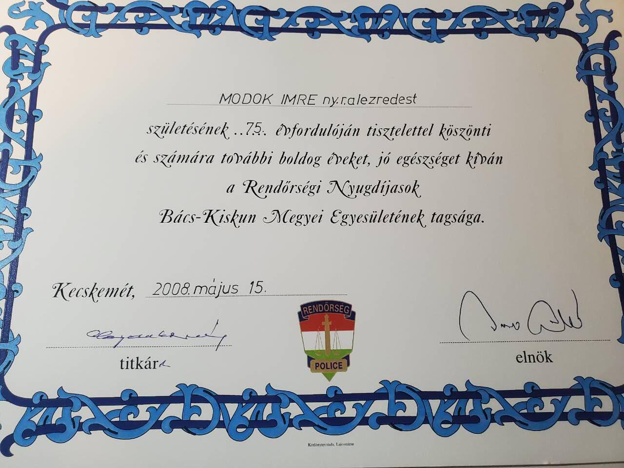 韵星假日军品类拍卖第三十九期暨默多克中校夫妇专场 -- Rimey Holidays Militaria Auction 39 & The Modoks Collection  匈牙利共和国、匈牙利警察总局感谢信两张 带原函件 为中校生前最后的嘉奖证