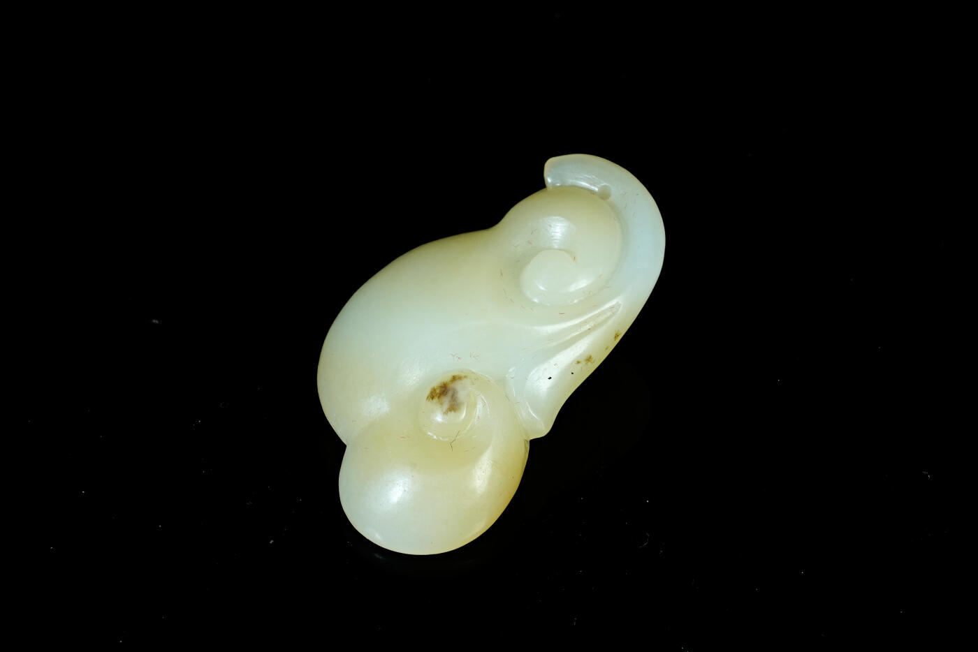 上海都达杂项专场十九（全场包邮） 和田玉籽料精雕《灵芝如意》挂件90-21