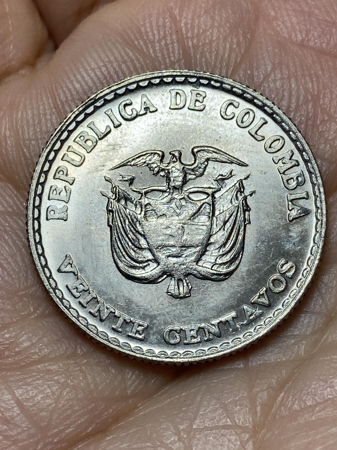 2026年第十九场(总第一百八十八场）外国好品散币场(免佣金) 哥伦比亚🇨🇴1965单年份20分(1942–1966年第七版)