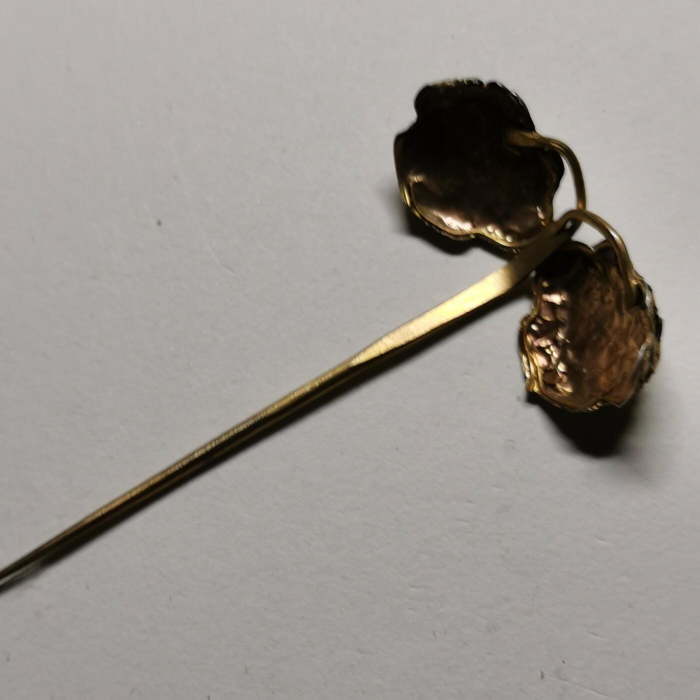 杂件专场98期 清代老银鎏金发簪，金水足