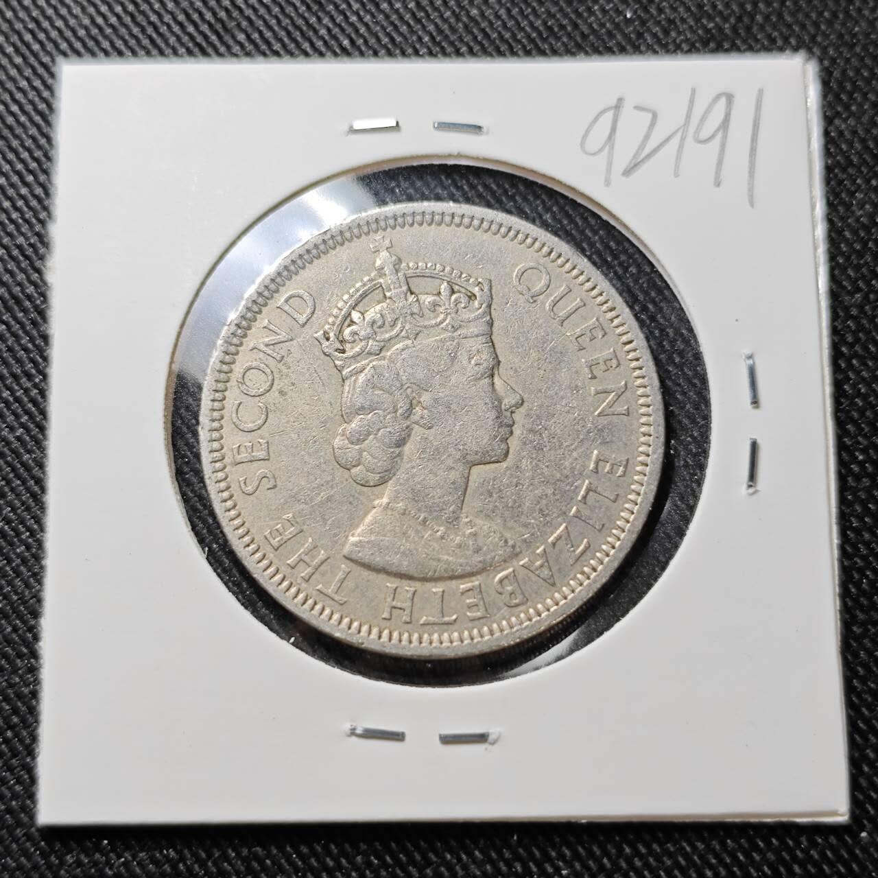 KK钱币收藏小铺  第392期  2月预留时间 周末发货  1971英属毛里求斯1卢比