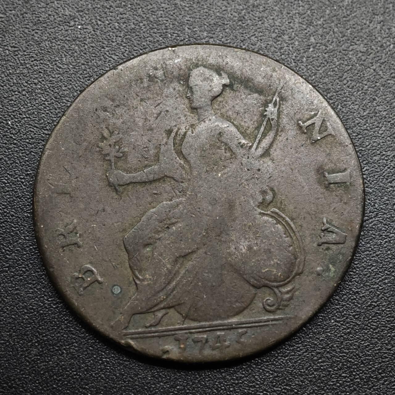 【淘币小摊】实时拍第八百六十三拍   小银币散币场   年前最后一周 之前的预留小年前全部发出 请更换最新收货地址  英国1745年乔治二世半便士铜币