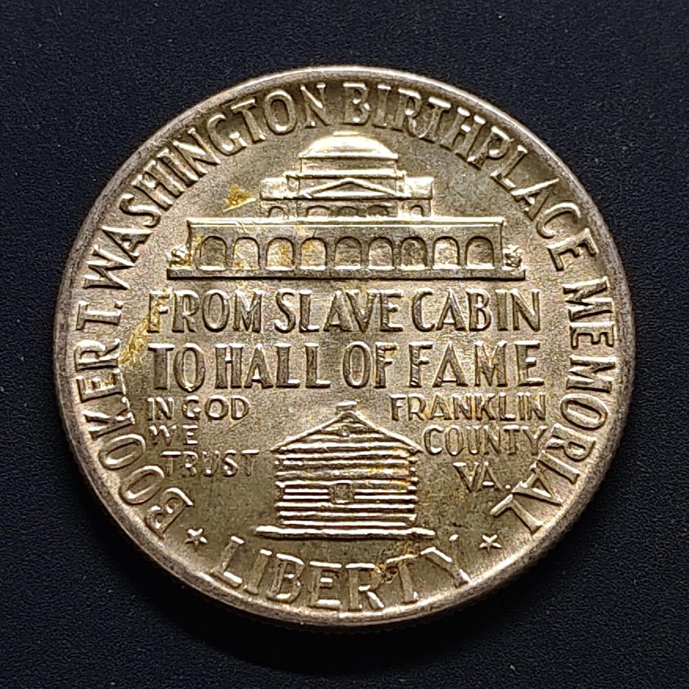 【全场包邮】纯粹捡漏拍501场-持续更新中 美国1951年半元黑人政治家教育家布克华盛顿纪念银币【31毫米12.5克90%】