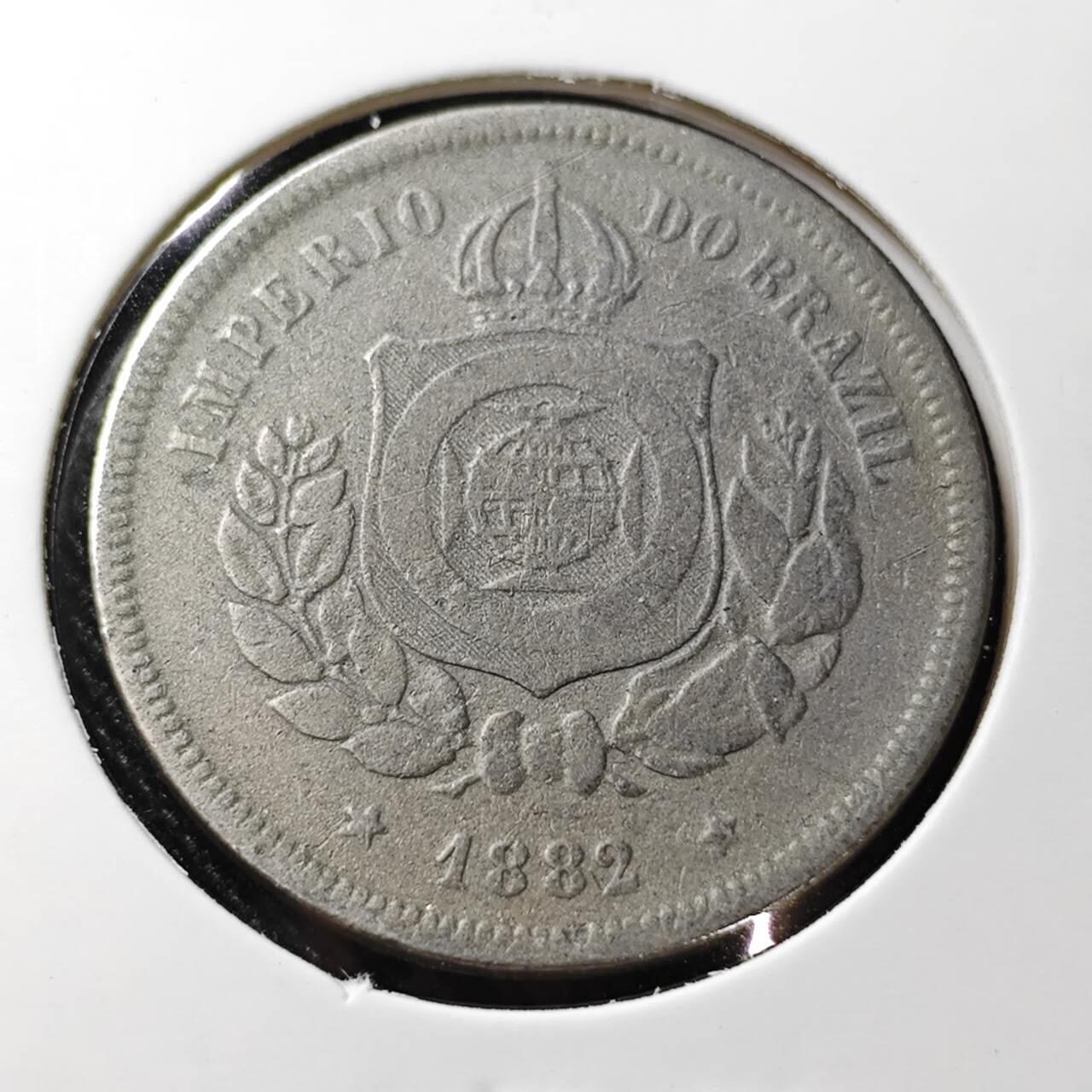 KK钱币收藏小铺  第392期  2月预留时间 周末发货  1882巴西100比塞塔