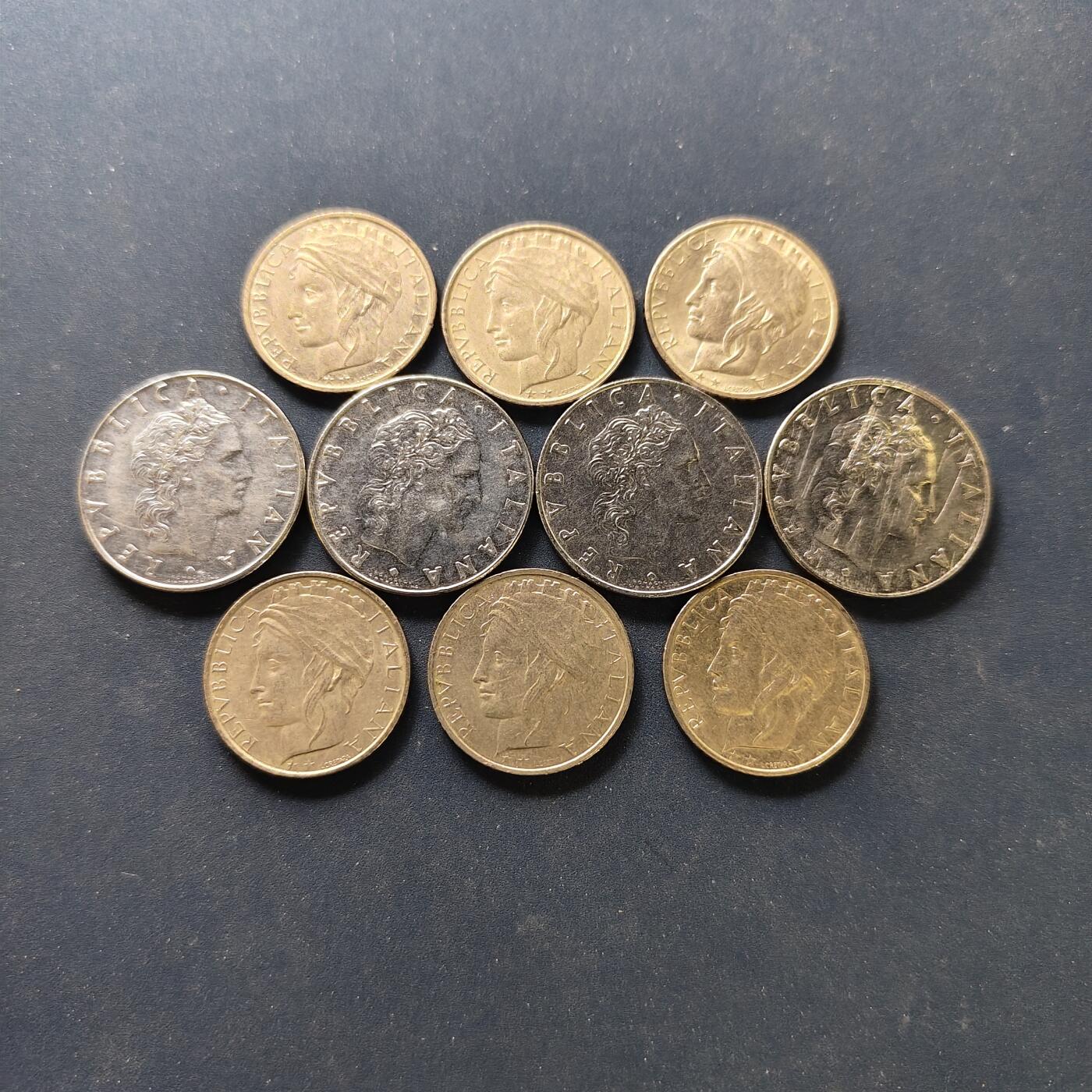 【全场包邮】纯粹捡漏拍500场-持续更新中 意大利各年份50/100里拉散币10枚一组