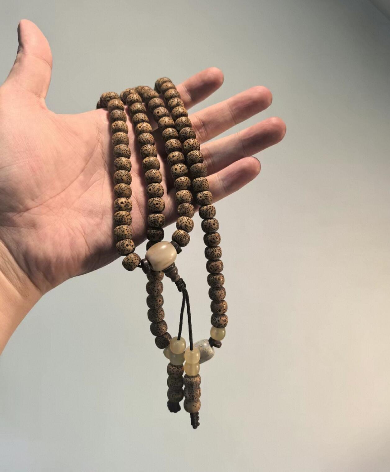 兰馨堂竹雕专场 老星月菩提老籽陈籽星月菩提子项链