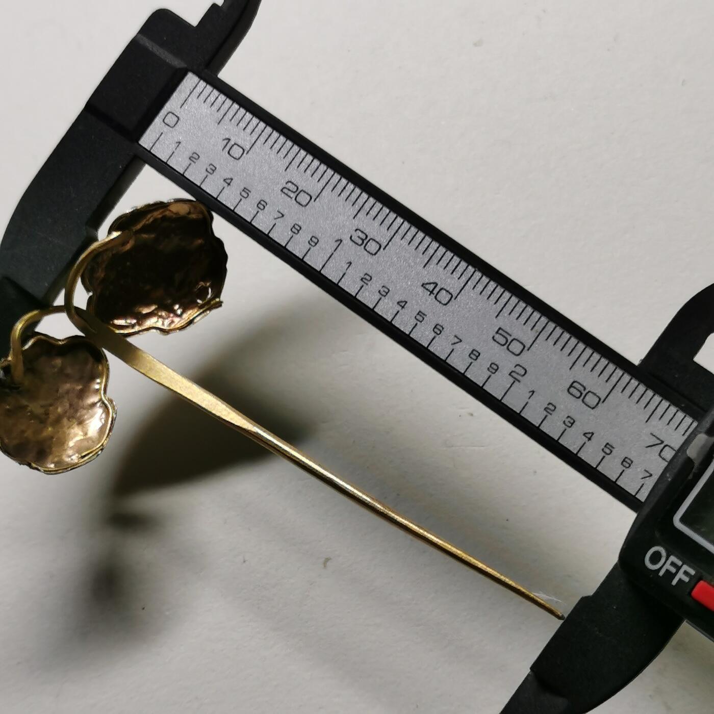 杂件专场98期 清代老银鎏金发簪，金水足