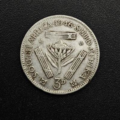 【淘币小摊】实时拍第八百六十三拍   小银币散币场   年前最后一周 之前的预留小年前全部发出 请更换最新收货地址  - 南非1946年乔治六世3便士银币