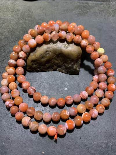 川料南红玛瑙柿子红冰飘108手串一条， - 川料南红玛瑙柿子红冰飘108手串一条，