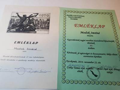 韵星假日军品类拍卖第三十九期暨默多克中校夫妇专场 -- Rimey Holidays Militaria Auction 39 & The Modoks Collection  - 匈牙利人民共和国祖国默多克夫人解放25年奖励纪念证书，匈牙利飞行员协会感谢状 （默多克夫人最后一张证书）