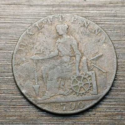 【本场4.12号发货】★第145★散币专场 不寄存，30包邮。不满30元，支付5元运费。《接受代拍 代送NGC评级》 - 17【无寄存】英国 1790年 沃里克郡莎士比亚 半便士