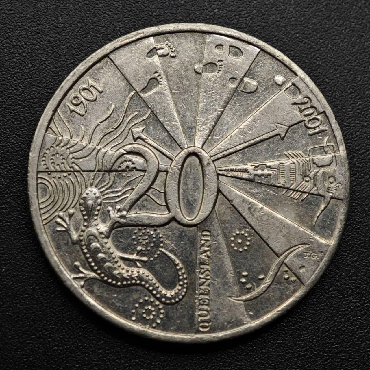 【淘币小摊】实时拍第八百六十三拍   小银币散币场   年前最后一周 之前的预留小年前全部发出 请更换最新收货地址  澳大利亚2001年州联邦百年20分纪念币