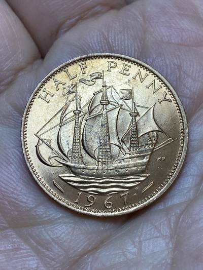 2026年第十九场(总第一百八十八场）外国好品散币场(免佣金) - 原光好品–英国🇬🇧1967年半便士(伊丽莎白二世青年桂冠第二版，普制币关门年)