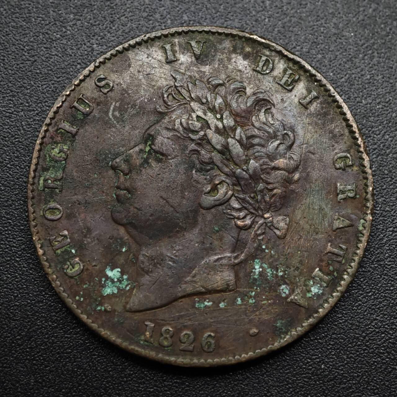 【淘币小摊】实时拍第八百六十三拍   小银币散币场   年前最后一周 之前的预留小年前全部发出 请更换最新收货地址  英国1826年乔治四世半便士铜币