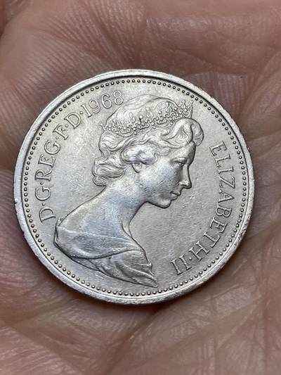 2026年第十九场(总第一百八十八场）外国好品散币场(免佣金) - 英国🇬🇧1968年5新便士(伊丽莎白二世中年花冠，十进制第一版首发年)