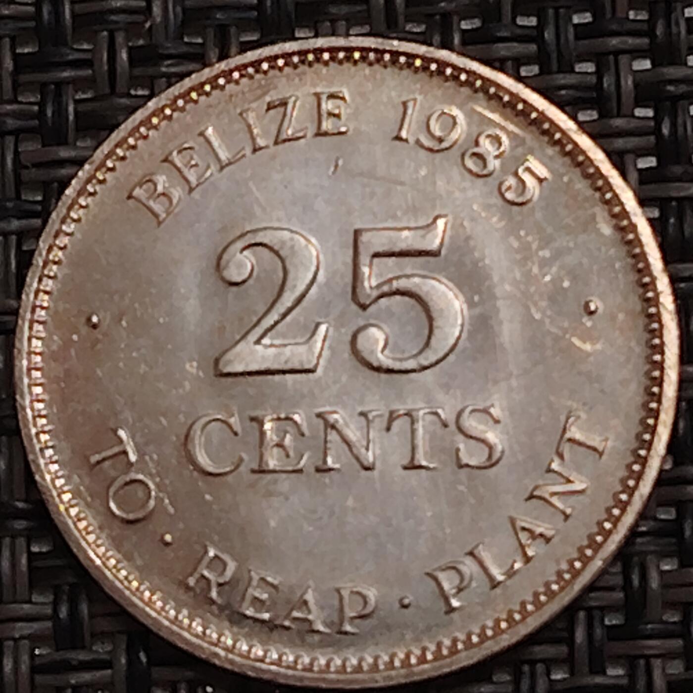 布加迪🐬～世界钱币(上海)🌾第 273 期 /  各国套币和散币 伯利兹🇧🇿 1985年 25分 较少见品种